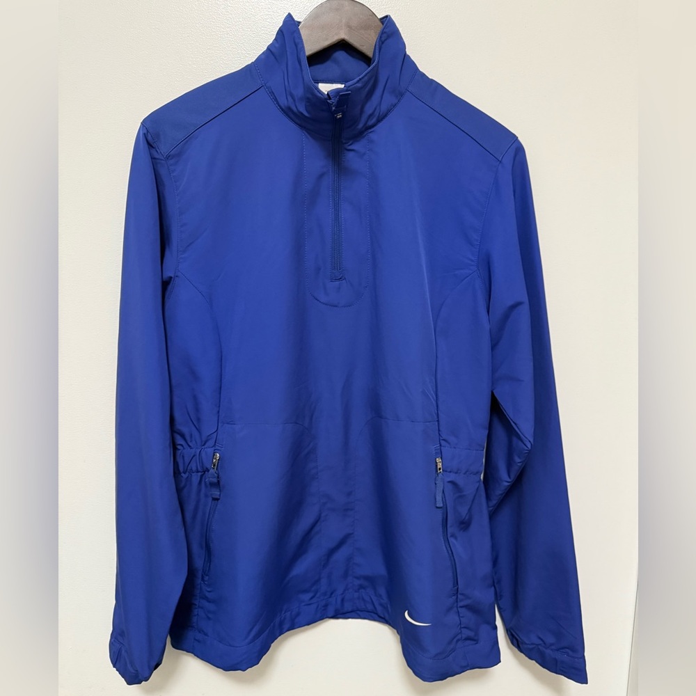 Nike Blue Windbreaker High Collar Sporty Design